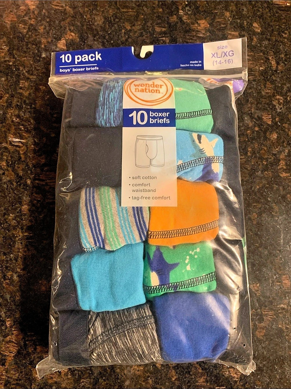 Wonder Nation 10 Pack Boxer Briefs XL (14-16) NWT